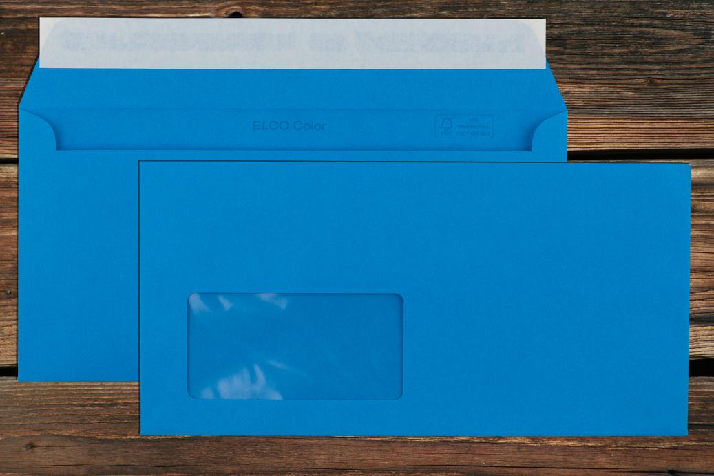 Briefhüllen mit Fenster C6/5 114x229 mm Haftklebend Königsblau 100 g/qm